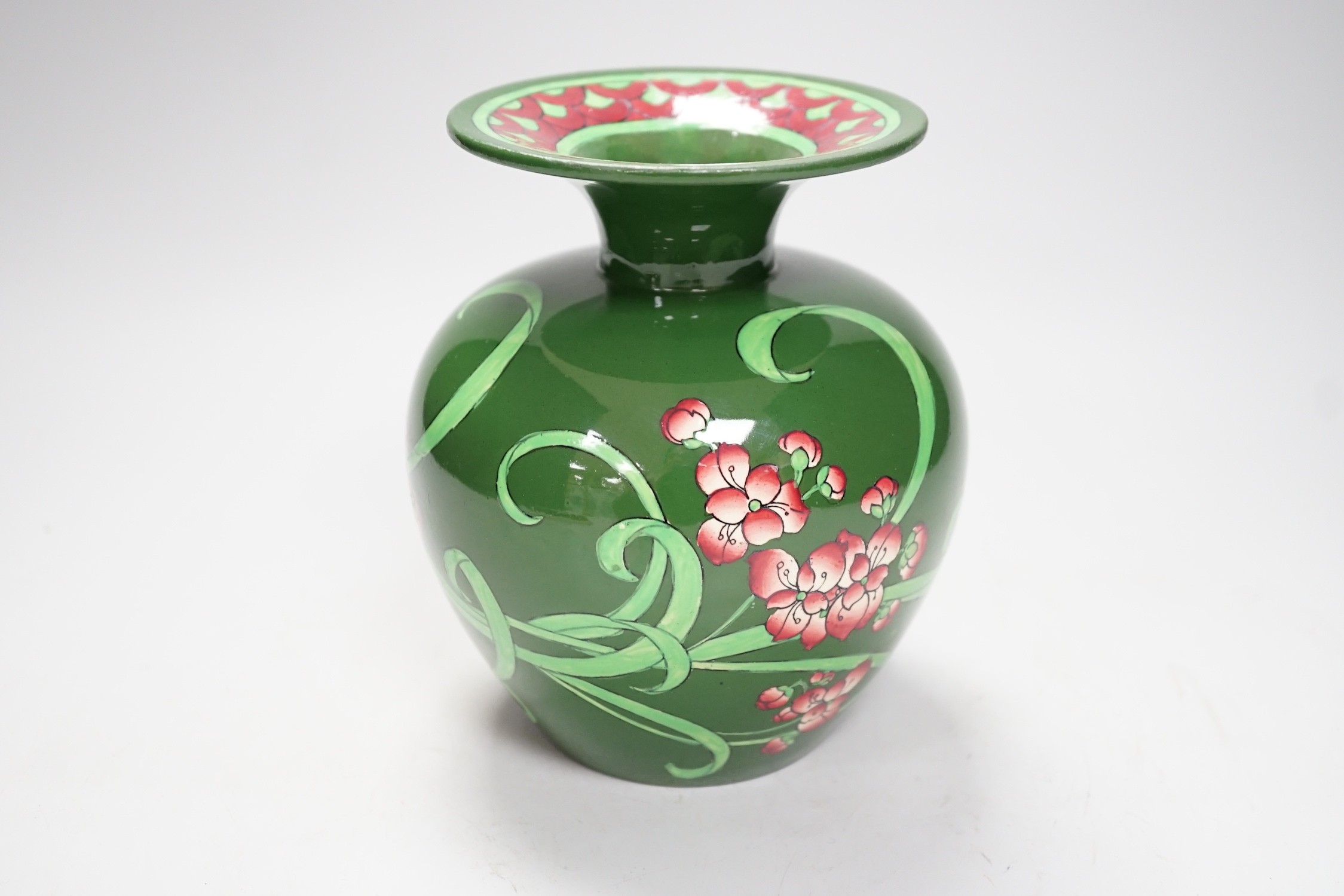 The Foley “Intarsio” hand painted floral vase, numbered 3442, 15cm tall